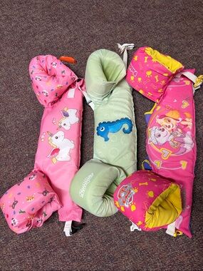 Kids Inflatable Swim Arm Bands and Float Belt Set - Pink & Green